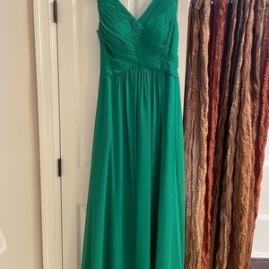 Azazie emerald green bridesmaid dress for 5’4” size 12